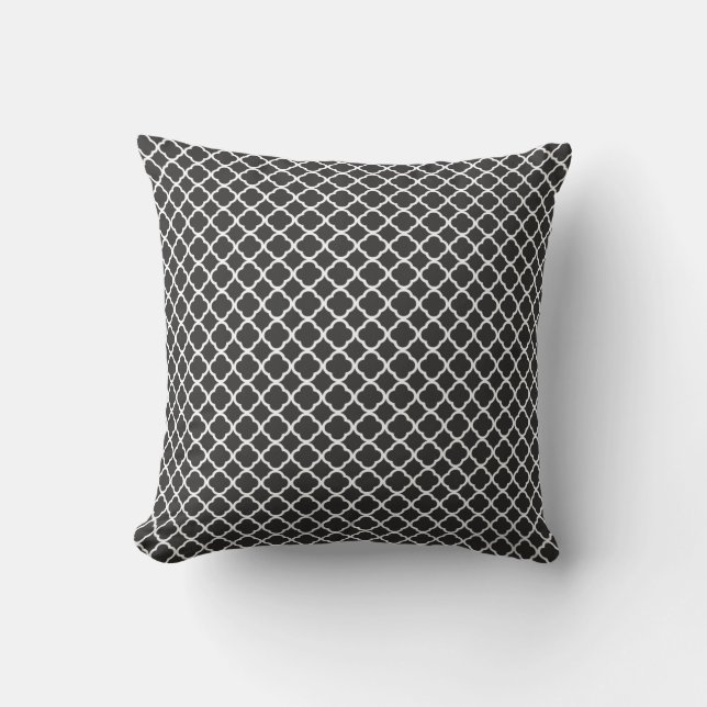 Coussin de treillis marocain noir (Recto)