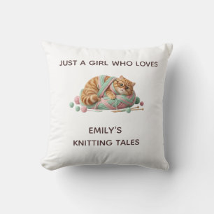 Coussin de tricot chat moelleux personnalisé