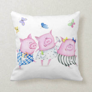 Coussin de trois petit porcs