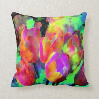 Coussin "de tulipes au néon"