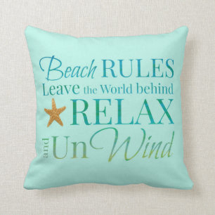 Coussin de typographie de règles de plage