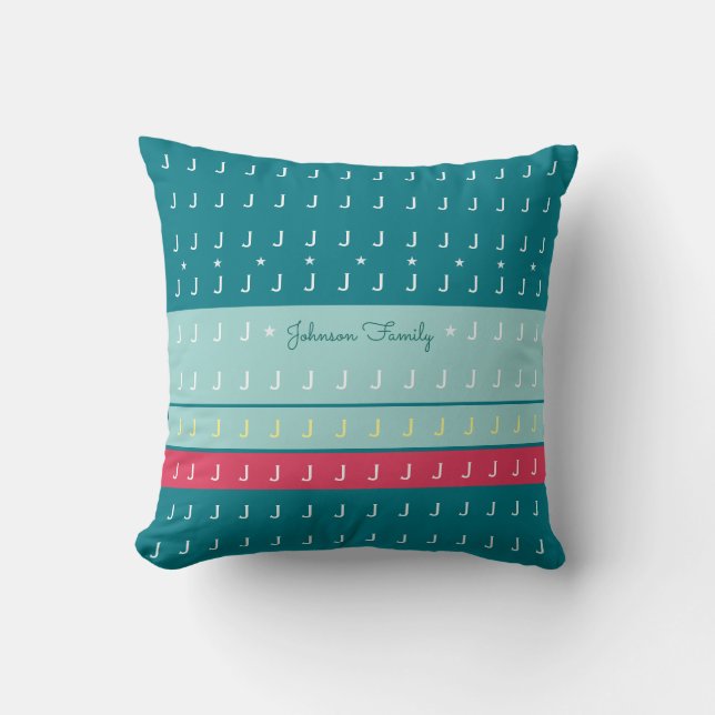 coussin de typographie personnalisé et cool avec b (Recto)