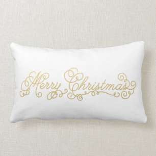Coussin de vacances de Joyeux Noël d'or de