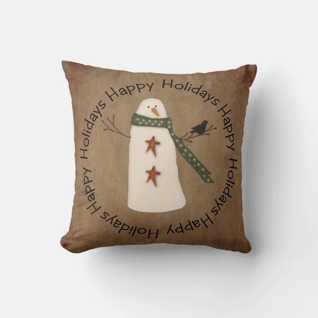 Coussin de vacances de Snowman primitif (Recto)