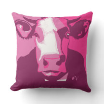 Coussin de vache rose Pop Art