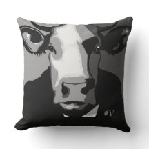 Coussin de vaches noir et blanc Pop Art
