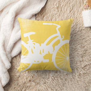 Coussin de vélo jaune et blanc
