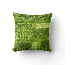 Coussin de vert de chaux de patchwork