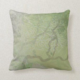 Coussin de vert sauge de branches de corail