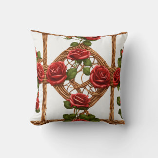 Coussin de vigne gothique Rose - Beauté florale in