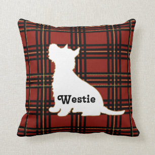 Coussin de Westie de tartan