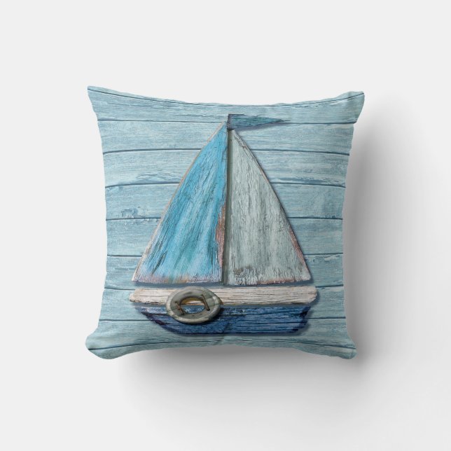 Coussin de yacht de conception de plage de bois de (Recto)