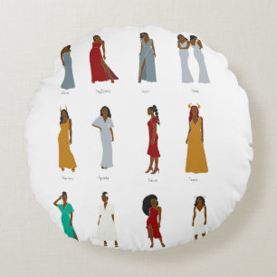 Coussin de Zodiac de la femme noire