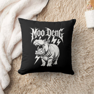 Coussin Death Metal Bébé Hippopotame Adorable Moo Deng Hip
