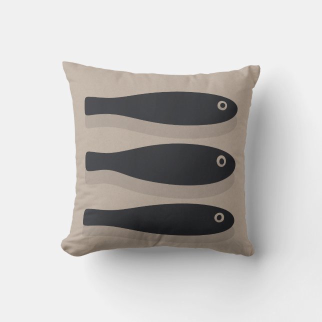 Coussin Débit En Silence-Patiné Taupe & Indigo Black (Recto)