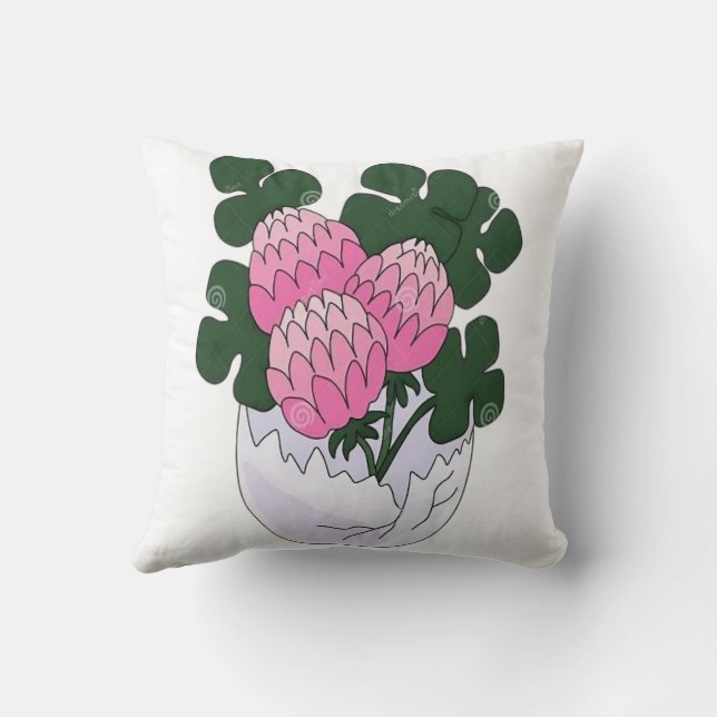 Coussin Début de floraison - Croissance florale de l'intér (Verso)