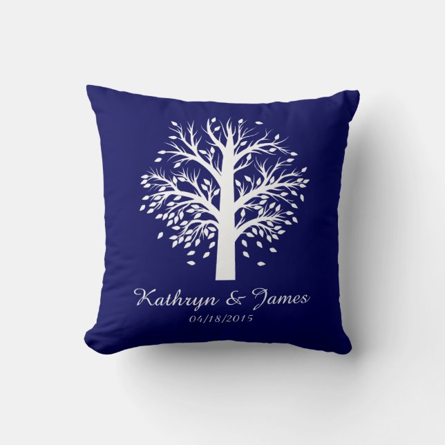Coussin Début de nouvel arbre généalogique, noms/date ; (Recto)