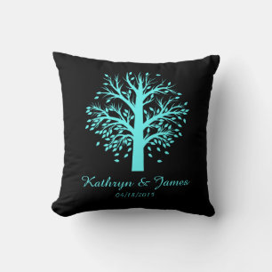 Coussin Début d'un nouvel arbre généalogique, noms/date ; 