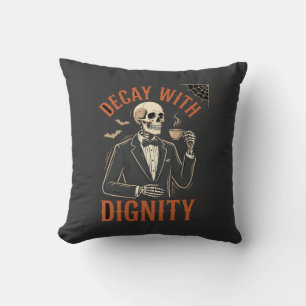 Coussin Décayez avec dignité Vintage squelette café Hallow