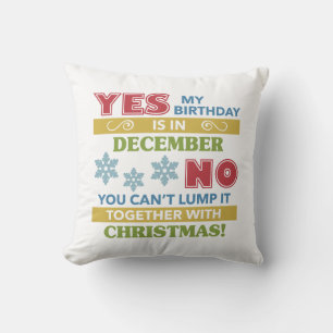 Coussin Décembre Anniversaire Noël Humour