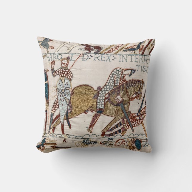 Coussin Décès du roi Harold (Tapisserie de Bayeux) (Recto)