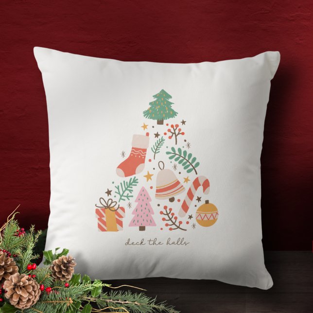 Coussin Deck des Halls Décoration des arbres de Noël (Créateur téléchargé)