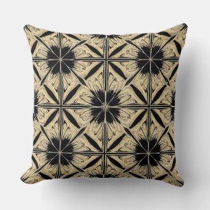 Coussin Déco motif beige noir pour maison moderne