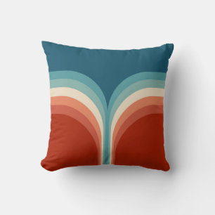 Coussin Décor à double arc de style rétro coloré