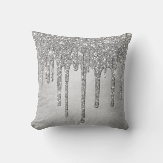 Coussin Décor à goutte étincelante| Glace métallique plati (Recto)