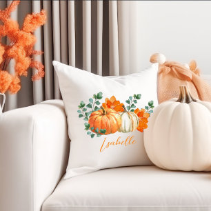 Coussin Décor à la maison fleurie blanche et orange de aut
