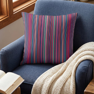 Coussin Décor Arc-en-ciel vibrant : rayures verticales mul
