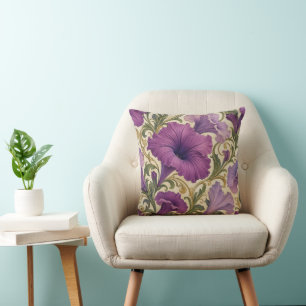 Coussin Décor Art Nouveau pétunia violet