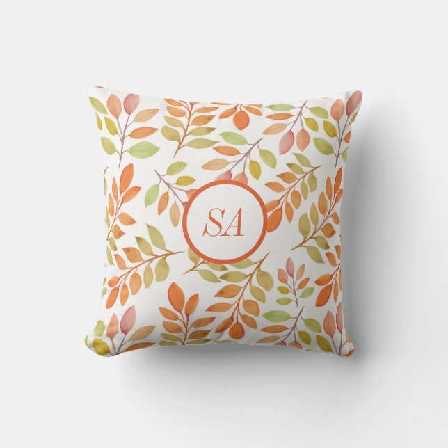 Coussin Décor Automne Couleurs Automne Rose Orange Feuille (Recto)