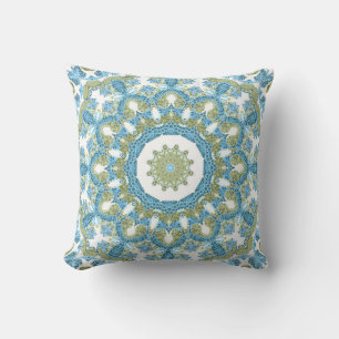 Coussin Décor blanc bleu vert bleu sans charme