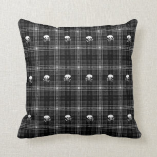 Coussin Décor blanc et noir frais de hanche de crâne de