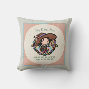 Coussin Décor Bohème Fille Mignonne Fleur Enfant Trippy Hi