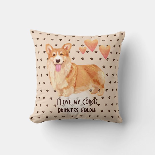 Coussin Décor Cadeau Personnalisé Image Corgi (Recto)