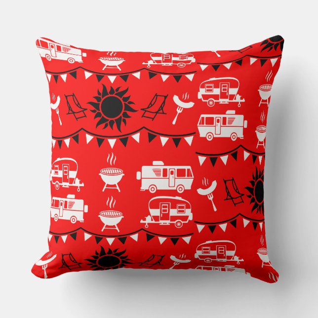 Coussin Décor camping Caravan (Recto)