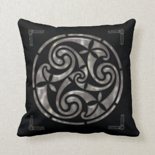 Coussin DÉCOR celtique noir et argent