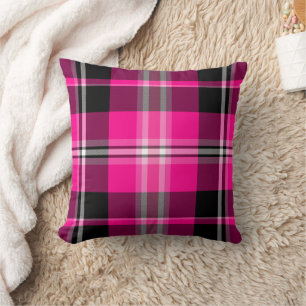 Coussin Décor Classique Rose Et Noir Plaid