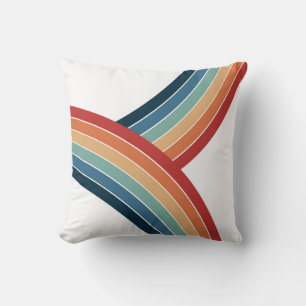 Coussin Décor couleur double rétro style arc-en-ciel
