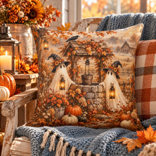 Coussin Décor d'automne et de fantôme confortable et effra