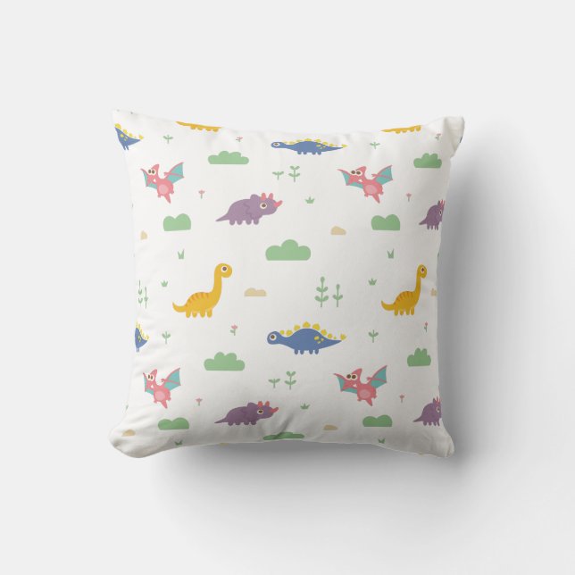 Coussin Décor de chambre d'enfants à motif de dinosaure mi (Recto)