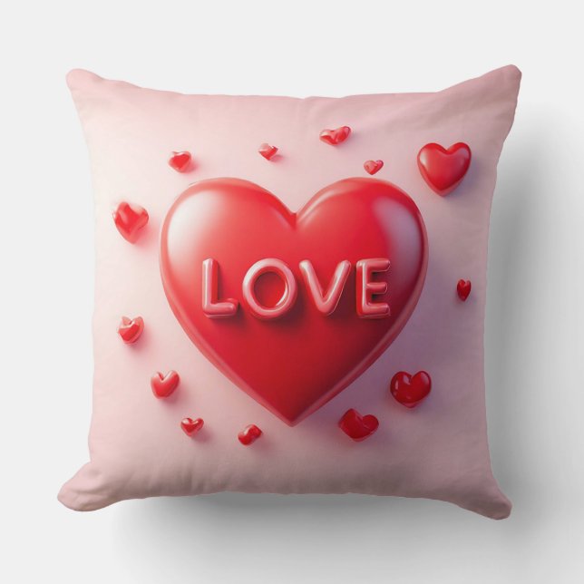 Coussin ❤️ Décor de cœur romantique pour la chambre de la  (Recto)
