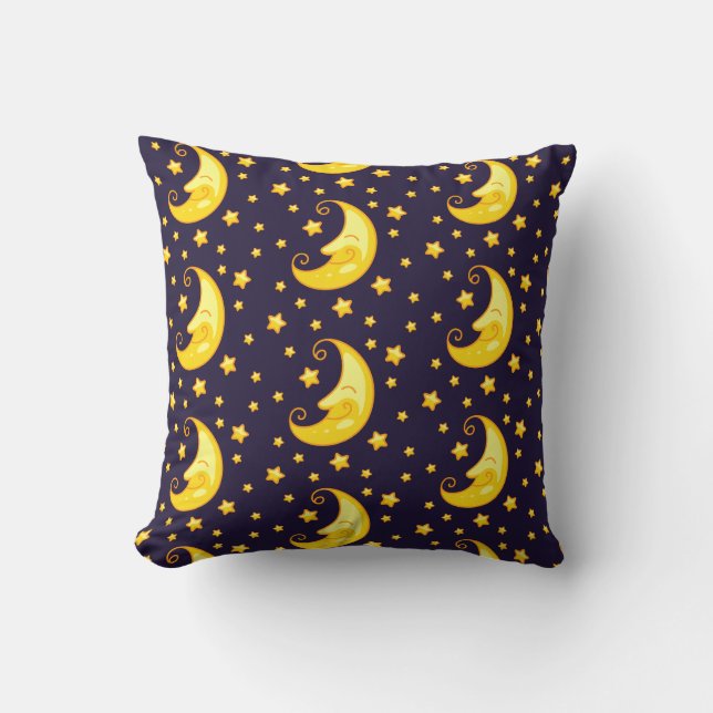 Coussin Décor de la Lune et des Étoiles (Recto)