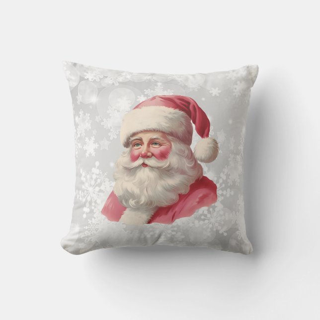 Coussin Décor de la maison de Noël Père Noël rose (Recto)