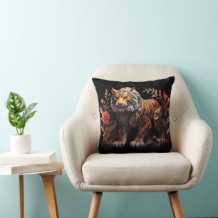 Coussin Décor de la maison de tigre coloré