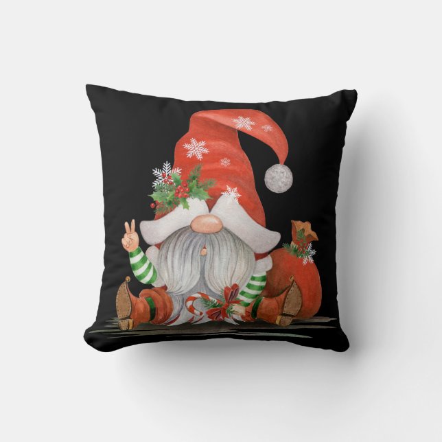 Coussin Décor de la maison Gnome de Noël (Recto)