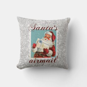 Coussin Décor de la Parties scintillant Père Noël vintage
