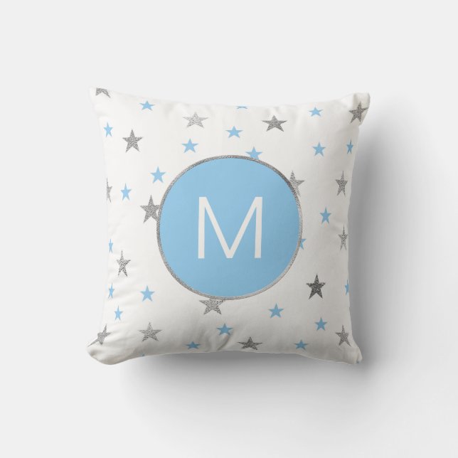 Coussin Décor de la pouponnière Twinkle Stars Baby Boy, bl (Recto)